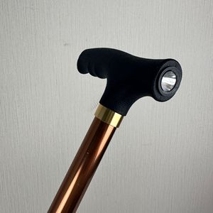 Walking Stick With <b>Light</b> Copper Handle Non Slip Grip For Outdoor Use - Product Image 1