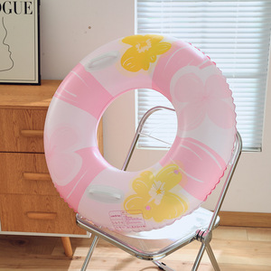 Adult <b>Inflatable</b> Swim Ring 90cm Flower Pattern With Handles Pool <b>Float</b> For Water Park - Product Image 2