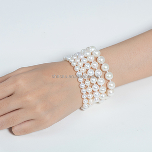 Bracelet <span class=keywords><strong>de</strong></span> perles d'eau douce <span class=keywords><strong>de</strong></span> <span class=keywords><strong>culture</strong></span> naturelle haute brillance blanc grande <span class=keywords><strong>perle</strong></span> d'eau douce Bracelet <span class=keywords><strong>boucle</strong></span> chaîne Bracelet en nacre - Product Image 6