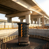 Panel de Encofrado de Plástico y Acero Moderno y Duradero, Molde de Hormigón Reutilizable para Infraestructura de Puentes