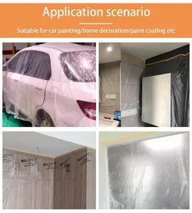 Automotive Painting Masking Film For Professional Spray Jobs With High Adhesive Static Cling