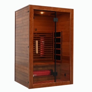 โรงงานขายส่ง ซาวน่าอินฟราเรดสำหรับ 2 คน รุ่นพรีเมียม สำหรับใช้ภายในอาคาร ดีไซน์หรูหรา คาร์บอนฟูลสเปกตรัม - Product Image 3