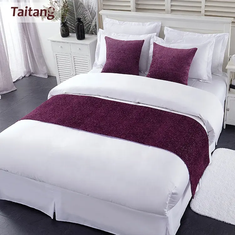 Hotel Bed Set Taitang Hotel Bedding Set Decorative Luxury Queen King Size Bed Runner For Hotels