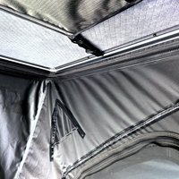 Tente de toit triangulaire 4x4 tout-terrain à extrémité en T, coque rigide en aluminium, système de fixation arrière en X pour camion