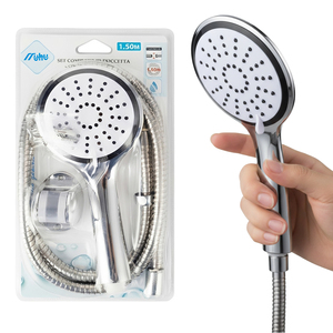 Fabriklieferung Großbestellung Lieferant Blisterverpackung Hochdruck Wassersparendes Handbrause-Set mit Schlauch und Wandhalterung - Product Image 2