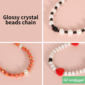 Correa para Teléfono Móvil con Cuentas de Cristal Brillante, Llavero con Forma de Corazón, Joyería DIY, Regalo, Cadena para Teléfono con Brillantes - Product Image 5