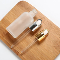 Flacons compte-gouttes en verre doré et argenté brillants de 5 ml, 10 ml, 15 ml, 50 ml, 1 oz, 3 oz pour sérum cosmétique et huiles essentielles