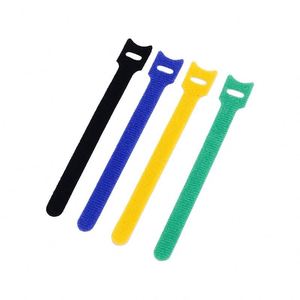Cintas de gestión de cables de nailon autoadhesivas con velcro, en forma de T, con diseño de gato, de colores, para cables de datos de doble cara - Product Image 4