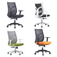Vente directe d'usine, chaise ergonomique à dossier moyen en maille, chaise de bureau pour employés, chaise de travail pour ordinateur