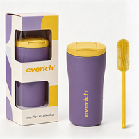 Mug isotherme en acier inoxydable 12 oz avec logo personnalisé pour la vente en gros – Cadeaux d'affaires isolés sous vide avec couvercle rabattable pour boissons chaudes/froides