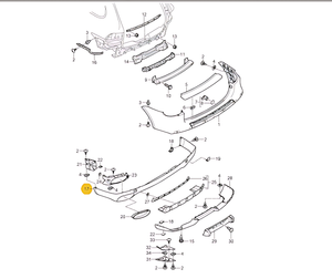 Spoiler de pare-chocs arrière, déflecteur d'air pour <span class=keywords><strong>Porsche</strong></span> <span class=keywords><strong>Cayenne</strong></span> GTS <span class=keywords><strong>Turbo</strong></span> 2007-2010 OEM 95550552107 - Product Image 2