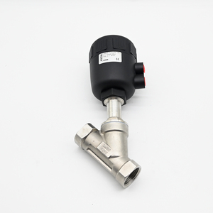 Actuador DN20 Económico de Corte Tipo Y Neumático de Asiento Angular de Acero Inoxidable con Sellado de PTFE Rosca Hembra para Alta Temperatura - Product Image 4