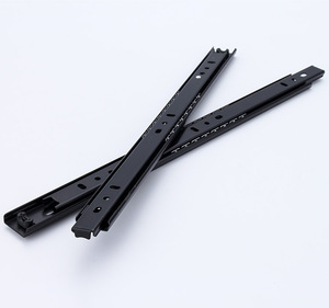 Deux sections de rails coulissants en acier de 27 pouces de large avec glissières à billes pour tiroirs, pour meubles de cuisine et d'appartement, design moderne - Product Image 1