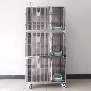 Grand Large <span class=keywords><strong>Cage</strong></span> à chat robuste pour chats Maison durable pour animaux de compagnie pour chats Portes en acier inoxydable 304 avec bac à litière à trois couches 6 boîtes - Product Image 5