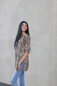 Luxury Women's <b>Kaftan</b> <b>Dresses</b> Long Soft Cotton Voile Hand Block Printed Comfortable Casual Nightwear Button Decoration Natural - Product Image 2