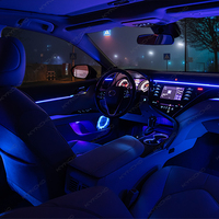 Pour Toyota Camry, éclairage ambiant LED pour voiture, symphonie de 64 couleurs, lampe décorative pour voiture, contrôle par application Bluetooth, éclairage intérieur automatique