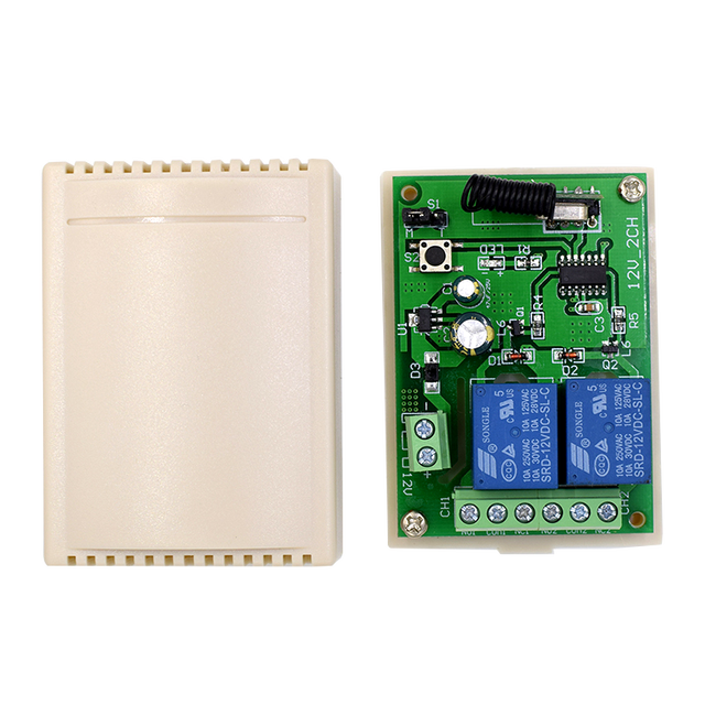 433MHz Wireless RF 2 Channel Remote Control Switch DC 24V Relay Receiver 433 MHz Transmitter Module Key Fob