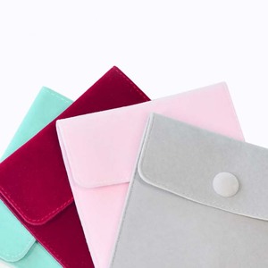 Bolsa de terciopelo de doble cara de alta calidad para guardar joyas, con cierre de botón, bolsa de viaje para guardar joyas. - Product Image 3