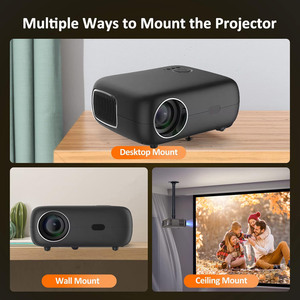 Mini Proyector LED HTP 2026 1080p, Cine en Casa, Smart <span class=keywords><strong>TV</strong></span> Móvil con Android 9, 450 Lúmenes, Modelo Q9, Enfoque Automático, Sonido Estéreo HIFI - Product Image 5