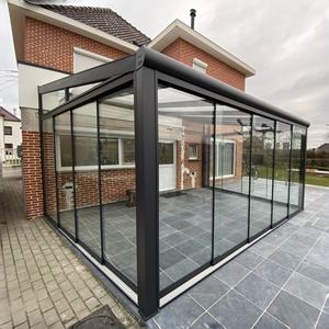 Verrière extérieure coulissante fermée <span class=keywords><strong>pour</strong></span> toutes les saisons, extension de véranda, serre en verre - Product Image 1
