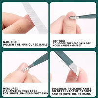 Ensemble de 18 outils de pédicure en acier inoxydable, coupe-ongles, ensemble complet de coupe-cuticules