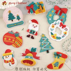 Iron on Embroidery Santa Claus Christmas Tree Socks Christmas Bell Snowman House Patch - Product Image 1
