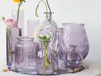 Vases transparents en cristal Art Déco pour centre de table de mariage, décoration intérieure, vases cylindriques de luxe