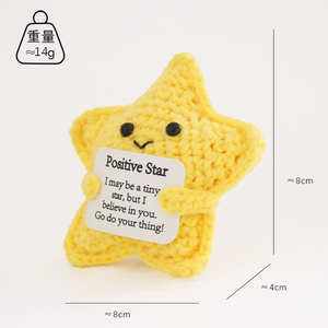 Ornamenti all'Uncinetto a Forma di Stella e Luna Gialle, Prodotto Finito in Filato, Espressioni Divertenti, Carta <span class=keywords><strong>con</strong></span> Energia Positiva, Bambola Carina - Product Image 5