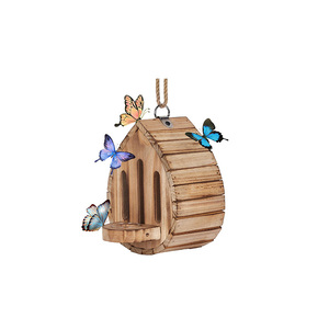 Casa <span class=keywords><strong>de</strong></span> <span class=keywords><strong>Mariposas</strong></span> <span class=keywords><strong>de</strong></span> Madera para Exteriores, Hábitat Natural para Insectos con Ranuras Verticales y Cuerda para Colgar, Decoración <span class=keywords><strong>de</strong></span> Jardín - Product Image 2