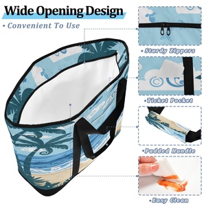 30 Can Reusable Beach <b>Bag</b> Cooler Large Insulated Tote Palm <b>Tree</b> Summer Carry-on Travel Cooler Tote with Wide Opening - Product Image 5