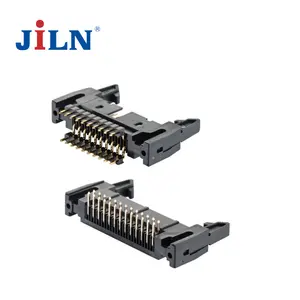 JiLN 1.27 2.54mm 피치 12 16 핀 와이어 보드 직각 경적 지네 발 이젝터 헤더 전자 커넥터