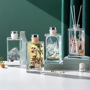 Eco-friendly OEM/ODM Home Air Fresher 150ml Glass Bottle Flower Reed Diffuser For Office