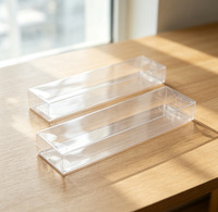 Boîte en plastique transparente pliable rectangulaire longue et mince pour emballage de parfum, stylo, bande décorative, emballage de vente au détail