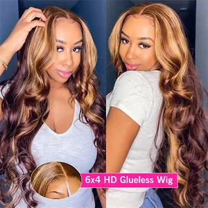 180 Density Highlight 13x4 13x6 Hd Lace Frontal Wig Straight Body Wave Curly Wave 4x4 5x5 Transparent Lace Frontal Wigs