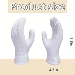 Gants uniformes blancs pour femmes et hommes avec revers à pression, pour défilés, costumes personnalisés, services funéraires, smoking et garde de cérémonie - Product Image 3