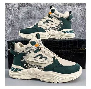 Chaussures de sport et de marche montantes pour hommes, nouvelle collection printemps-automne, respirantes, à lacets, confortables, tendance, à semelle épaisse, pour le loisir et la compétition - Product Image 3