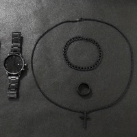 Lüks erkek 40mm büyük arama takvim Quartz saat romen rakamları alaşım durumda moda takı seti hediye aksesuarı