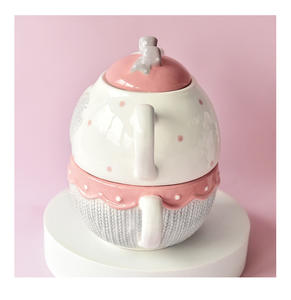 Ensemble de théière et tasses en céramique moderne et créative américaine, tasse à thé fleurie avec filtre pour café et thé - Product Image 4