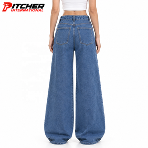 Jeans Personalizados para Mujer, Corte Recto, Mezclilla Lavada, para Marcas Minoristas, Suministro de Marca Privada - Product Image 3