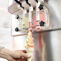 Nouvelle machine à crème glacée molle commerciale ETL 3 saveurs grande capacité, facile à utiliser pour les chaînes de restauration rapide, entièrement transparente