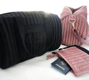 Ginzeal matelassé coton rempli matériau bouffée grande capacité sac de voyage en <span class=keywords><strong>peluche</strong></span> <span class=keywords><strong>polochon</strong></span> sac fourre-tout avec compartiment pour ordinateur portable - Product Image 4