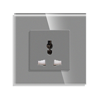 Prise d'alimentation murale multifonctions Bingoelec Panneau en verre trempé monocanal 3 broches 13A NFC Junon 2 et 3 broches