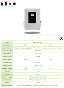 Stazione di ricarica rapida DC per veicoli elettrici a doppia pistola e a parete 40KW 60KW 80KW CCS1 CCS2 GBT Chadmeo con caricatore rapido DC per veicoli elettrici e OCPP opzionale - Product Image 4