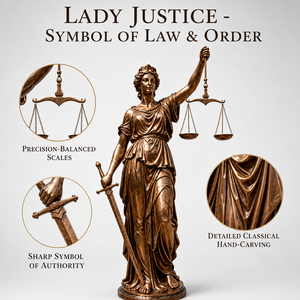 Scultura di Lusso in Bronzo della Dea della Giustizia, Opera d'Arte in Metallo con Bilancia e Spada per Ufficio Legale, Tribunale e Casa - Product Image 3