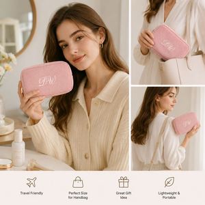 Cosmetic Bag Personalized <b>Makeup</b> Organizer Travel Toiletry Pouch Custom Logo & Color Portable Beauty <b>Case</b> for Women - Product Image 5