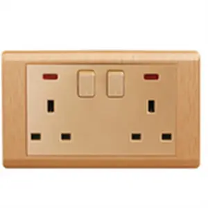 VGT With After-Sale service 13 Amp PC 3 Hole Wall Socket Outlet Spray Painting Gold/wand schalter/elektrische zubehör