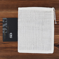 Sac en mousseline à cordon 13x16cm en coton naturel non blanchi pour infuser les herbes, le café, le thé, les soupes, les sauces et les bouillons