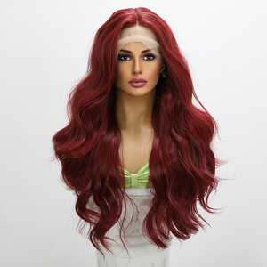 Auburn Cooper Reddish Brown Hair Lace Front <strong>Wigs</strong> Synthetic <strong>Wigs</strong> Body Wave High Quality Glueless <strong>Wigs</strong> For Black Women SM9136 - Product Image 4