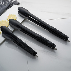 Pinces à nourriture noires antiadhésives pour le marché européen, pour barbecue et buffet - Product Image 4