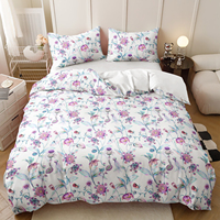 Ensemble de housse de couette pour lit king size, style floral frais et naturel, imprimé en 3D, 100% polyester, 500TC, vente en gros